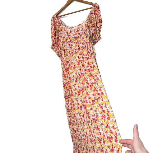 SONOMA Maternity Goods for Life Floral Maxi Dress Smocked Waist Puff Sleeve Midi - Picture 7 of 16